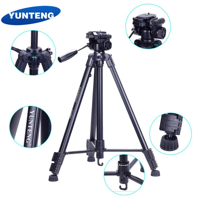 YUNTENG VCT 590 Портативный видео тренога для камеры с демпфирующая головка DSLR Камера s