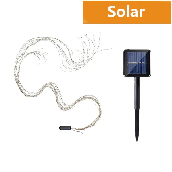 Solar Design Светодиодный светильник-гирлянда, Сказочная лоза, Солнечная лампа, AA батарея, штепсельная вилка европейского стандарта, звездная гирлянда, светильник ing для бара, Рождественского, свадебного фестиваля, украшение своими руками - Испускаемый цвет: Solar Design