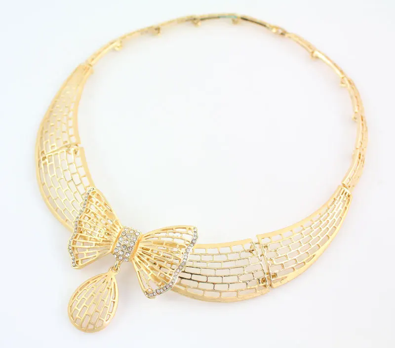 Женский костюм ювелирные изделия ожерелье наборы Мода Золотой Цвет Бабочка