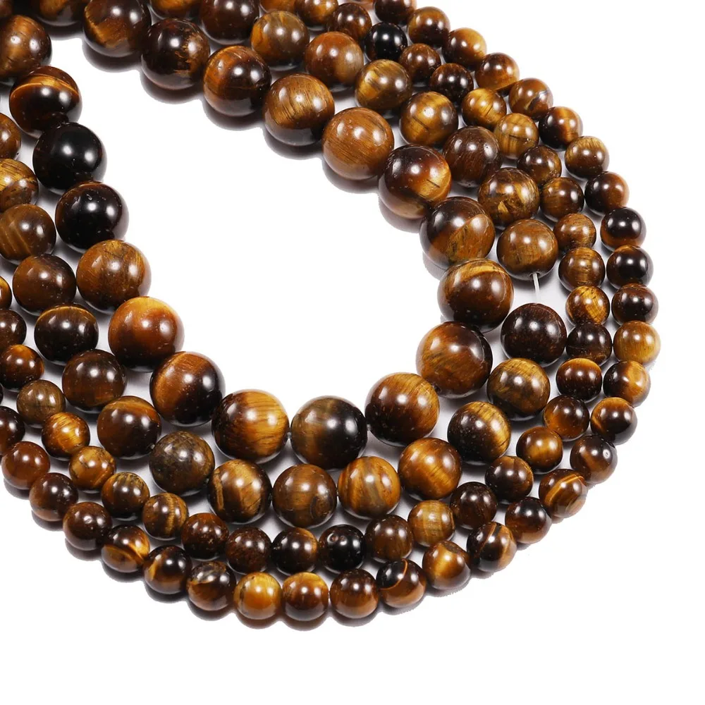 

1strand/lot Natural Stone Tiger Eye Agates Round Beads Loose Spacer Bead For Necklace Bracelet DIY Jewelry Making Bulk Wholesale