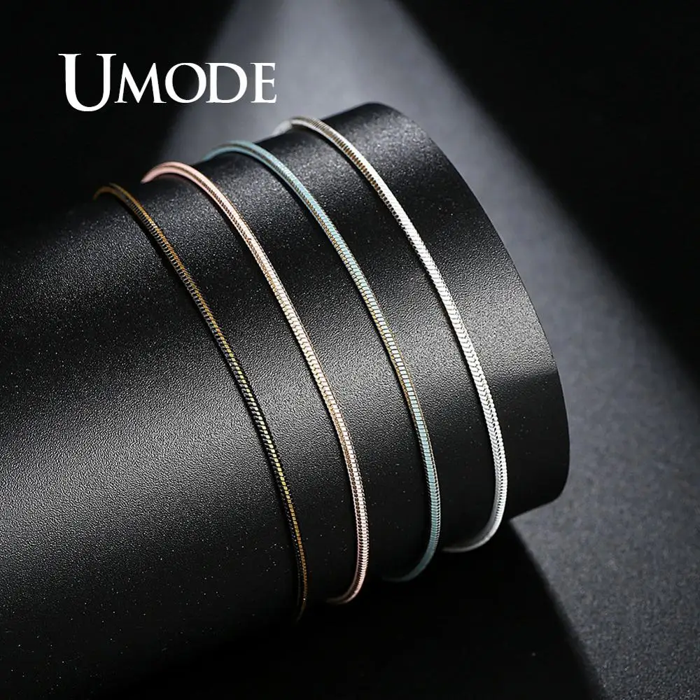 Женские браслеты с розовой веревкой UMODE белого и золотого цвета тонкие простые
