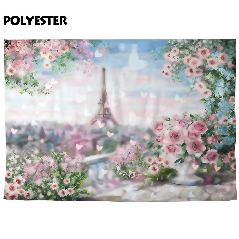Фотофон Funnytree для свадебной фотосъемки bokeh Романтический Париж Эйфелева башня с