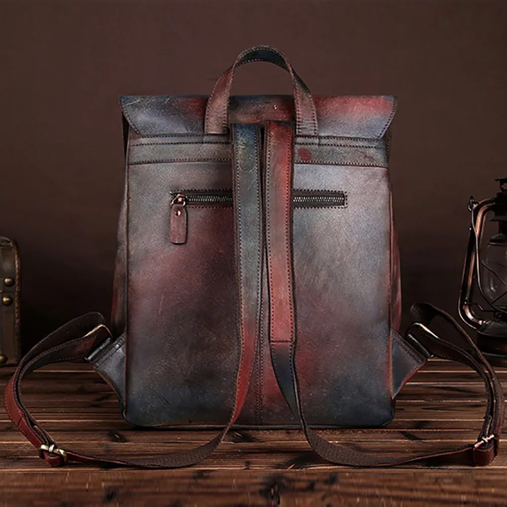 Новый тренд рюкзак из натуральной воловьей кожи для мужчин и женщин повседневный