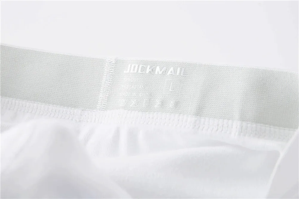 JOCKMAIL, фирменное хлопковое сексуальное мужское нижнее белье, мужские боксеры, одноцветные, черные, белые, серые, с низкой талией, u-выпуклые, спортивные, удобные штаны, мужские боксеры