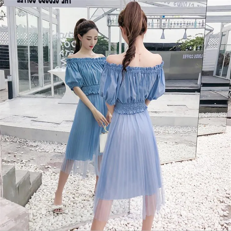 Элегантные комплекты из двух предметов Vestidos 2018 новые летние сексуальные топы с