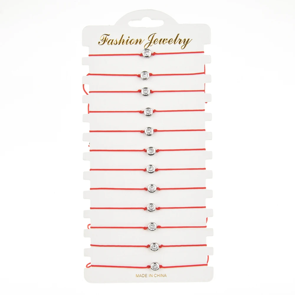 12 шт./компл. набор женских браслетов с подвеской из фианита класса ААА золотого