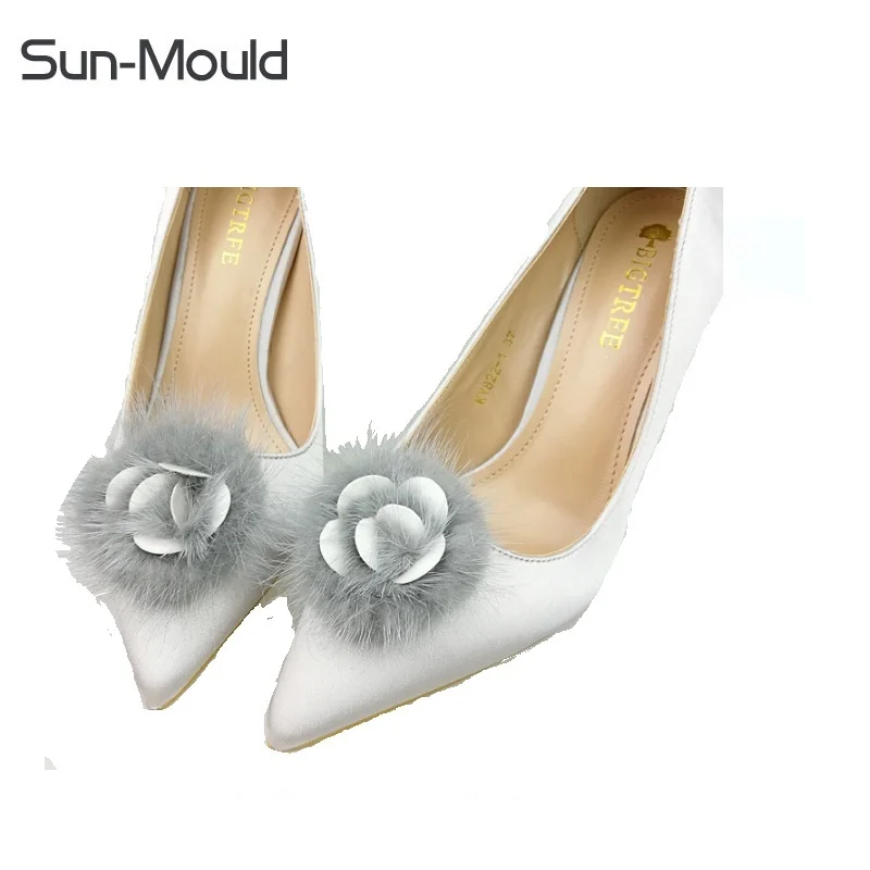 1 пара меховые зажимы для обуви на высоком каблуке|shoe decoration accessories|shoe clipsshoe |