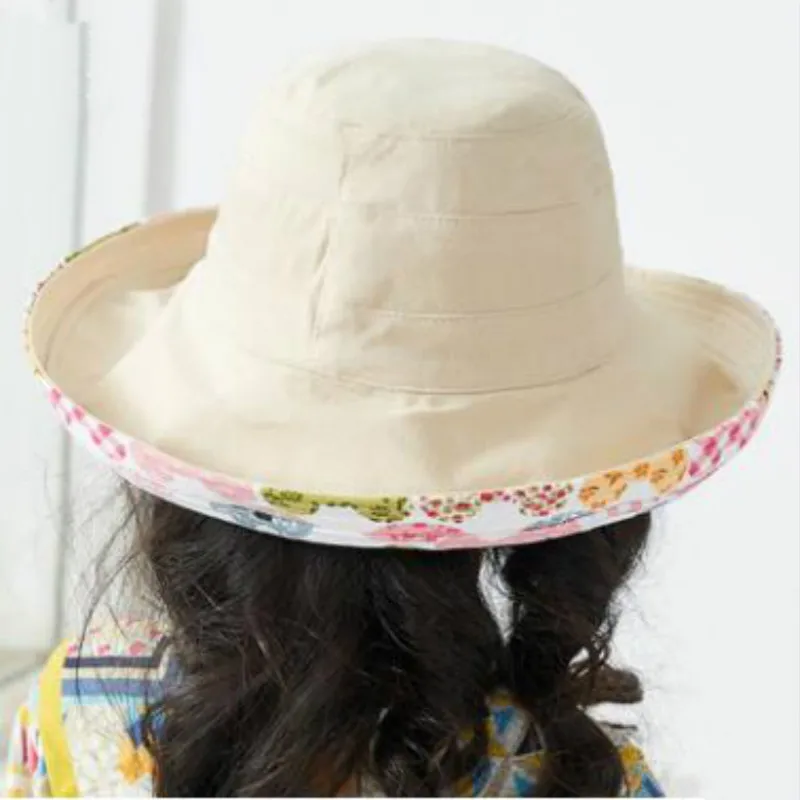 Детская Двусторонняя Солнцезащитная шапка одежда хлопковая шляпа с цветочным
