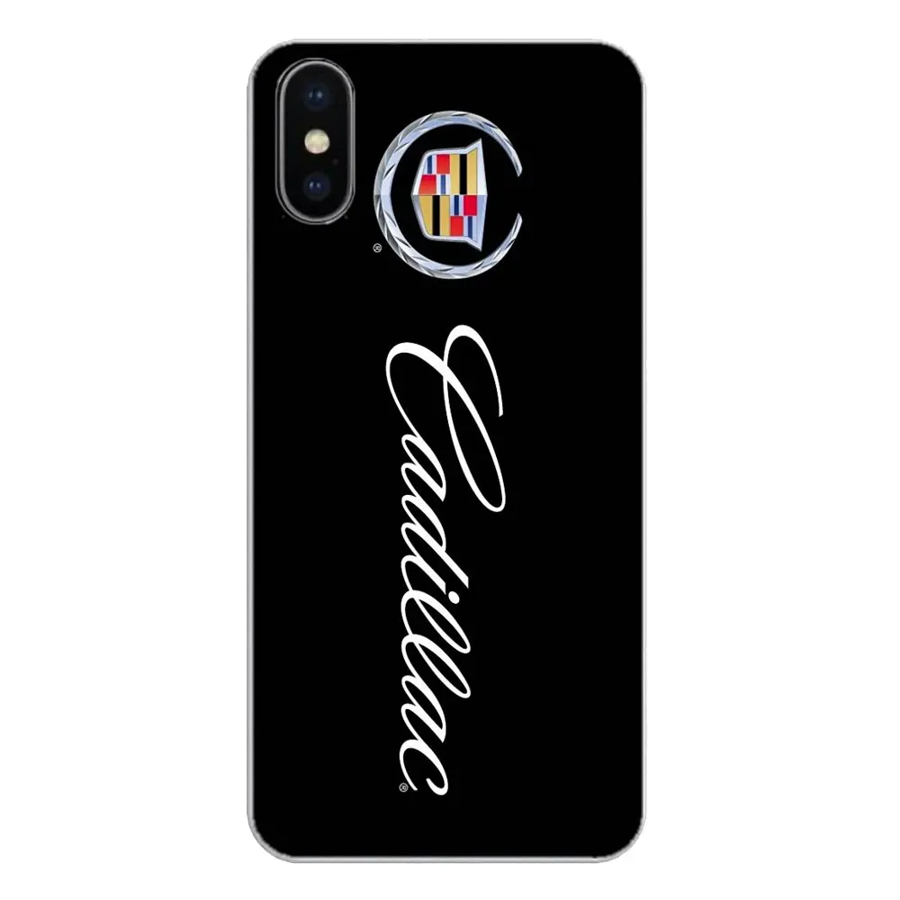 Transparent TPU Covers For iPod Touch iPhone 4 4S 5 5S 5C SE 6 6S 7 8 X XR XS Plus MAX Cadillac Logo Emblem Car Pattern |