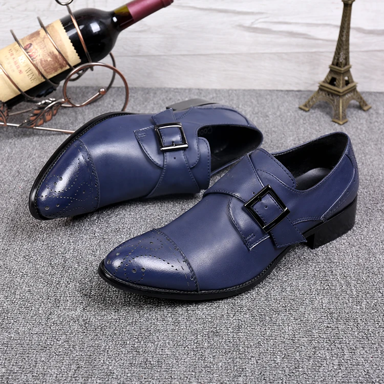 Мужские модельные туфли цвет черный синий большие размеры 46 свадебные