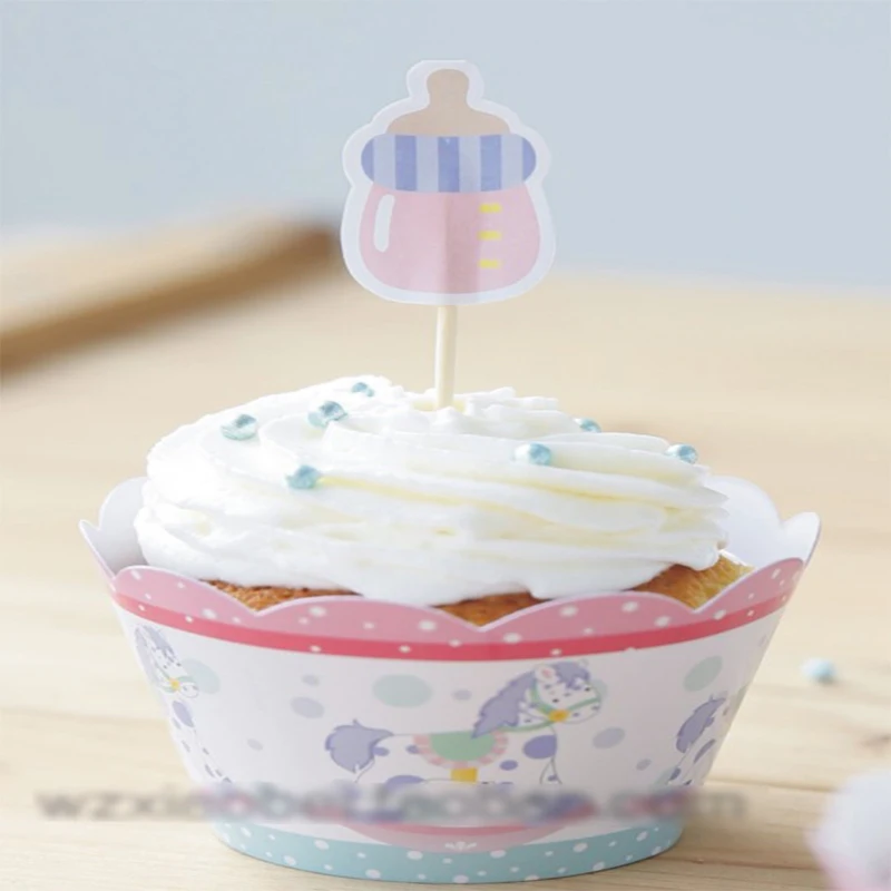24 шт./лот детская корзина лошадь День рождения кекс обертки Toppers Детские вечерние