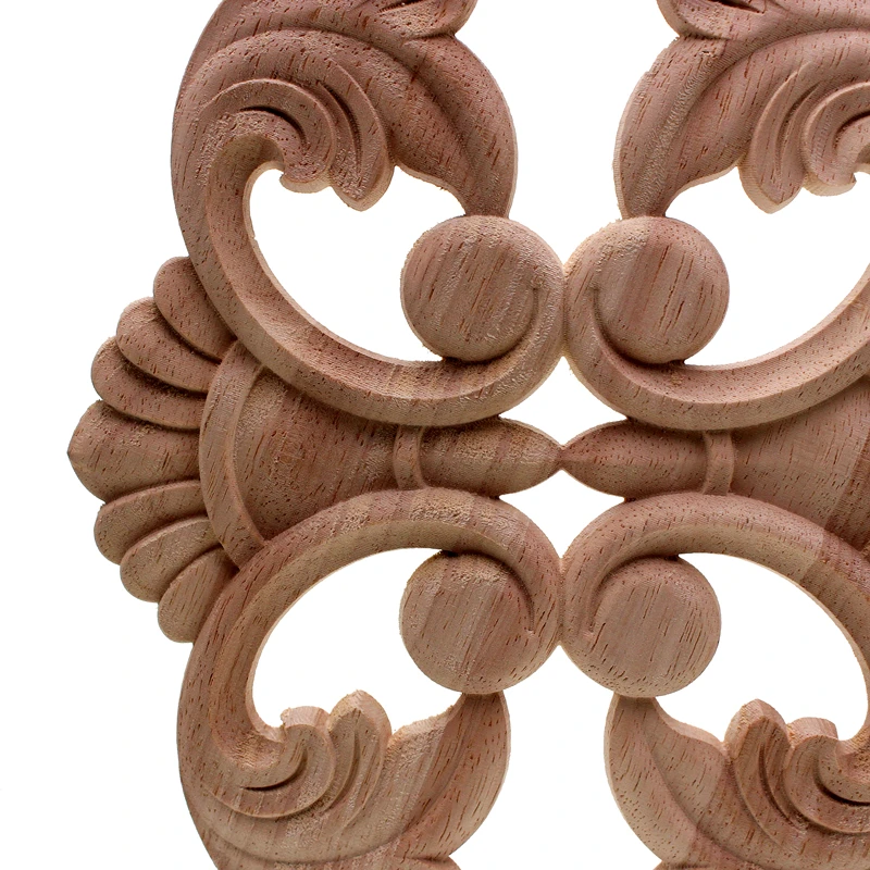 Vintage Unpainted Wood Carved Decal Corner Applique Frame For Home Furniture Wall Cabinet Door Decorative Wooden Miniature Craft | Дом и сад