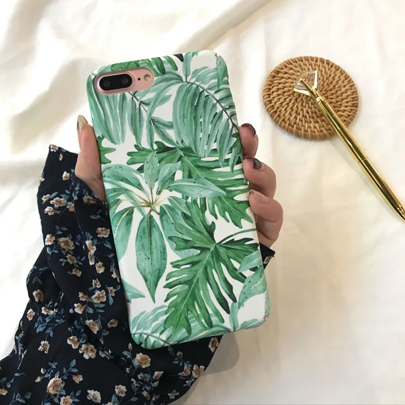 

Чехол для телефона Art Tropical Green Leaves, чехол для iPhone XR XS Max, летний жесткий чехол из поликарбоната с листьями, Ретро Чехол для iPhone 6 6s 7 8 Plus X