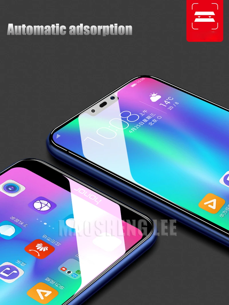 2 шт./лот, полностью закаленное стекло для huawei honor 8C, защита экрана, анти-Blu-ray, закаленное стекло для huawei honor 8c, стеклянная пленка