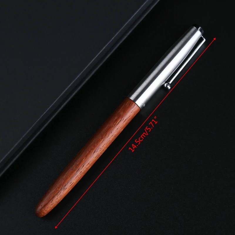 1 шт. JINHAO, винтажная стальная металлическая крышка, деревянный баррель, авторучка, 0,38 мм, перо, бизнес, офис, подарок, канцтовары, офисные, школьные принадлежности