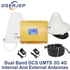 Усилитель сотовой связи UMTS 3G 2100 4G 1800 МГц с ЖК-дисплеем, двухдиапазонный репитер, GSM 4G LTE, усилитель сотовой связи с LPDAпотолочной антенной