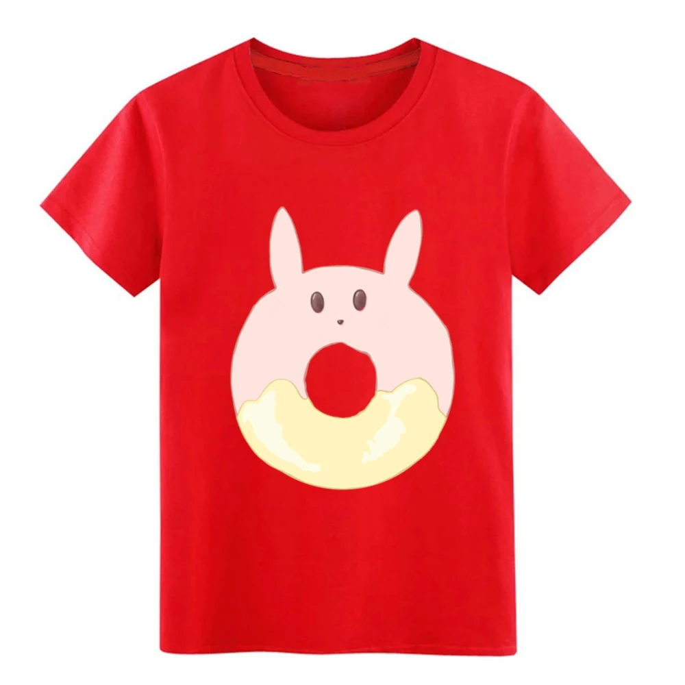 Мужская футболка Kawaii Bunny Donut 100% хлопковая одежда с круглым воротником летняя