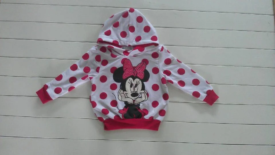 2013New Arrive Girls Hoodies Hot Drilling Long Sleeve Minnie Cartoon Top Kids T-Shirts Fit 2-6Yrs 5PCS/LOT Free Shipping | Мать и ребенок