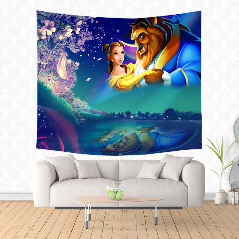 Красота и чудовище дизайн настенный гобелен йога коврик покрывало простыня для