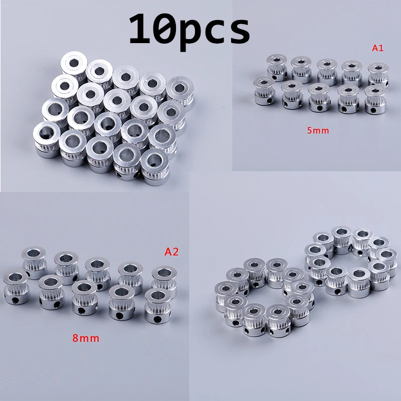 10pcs 5mm 8mm GT2 Aluminum Timing Pulley For Gt2 Synchronous Belt 20 Teeth Or Grooves 2gt | Обустройство дома