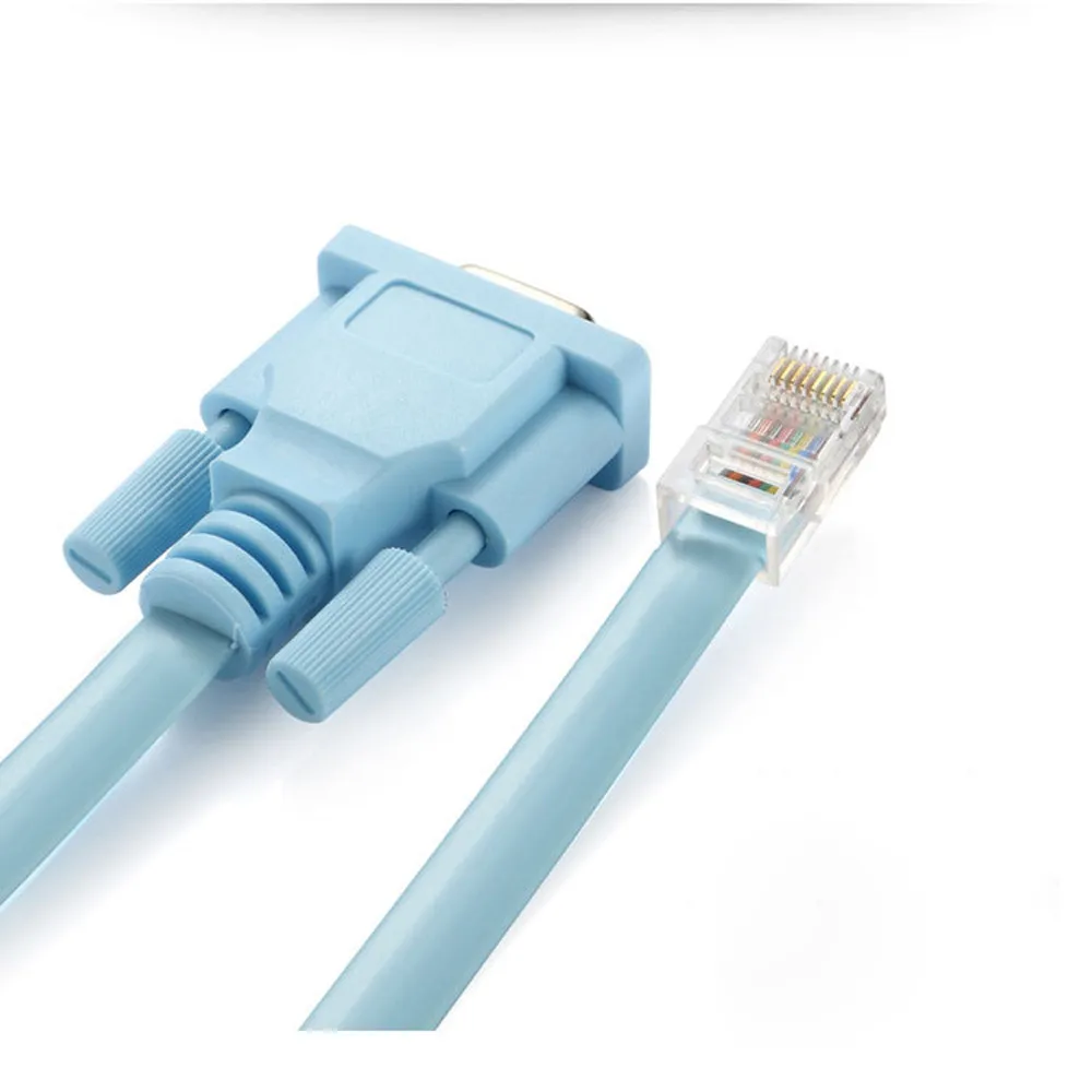 Синий 1 8 м DB 9Pin RS232 последовательный к RJ45 CAT5 Ethernet адаптер LAN консольный кабель 5