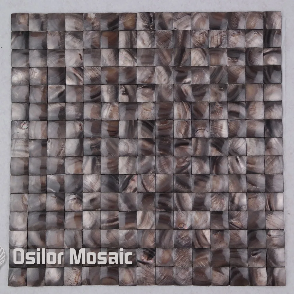 

grey color natural Chinese freshwater shell convex seamless mother of pearl mosaic tile for bathroom decoration wall tile