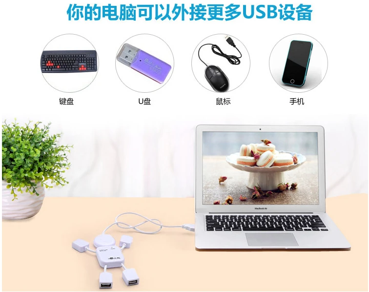 Высокое качество USB HUB USB 2.0 Привет-Скорость 4-Порты и разъёмы адаптер Splitter концентратор для ПК компьютер Тетрадь ноутбук хороший