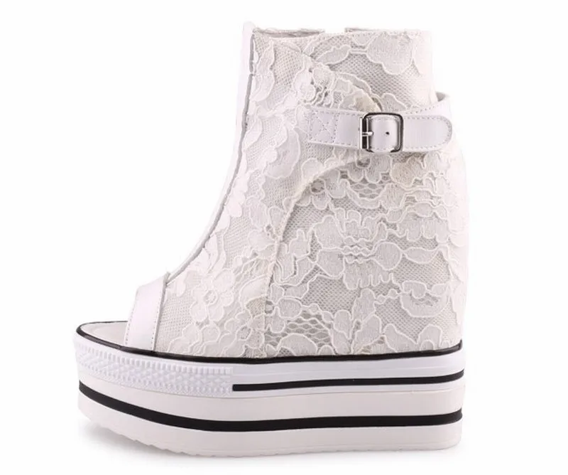 Новый женская обувь женщина платформы высокие каблуки открытым носком босоножки