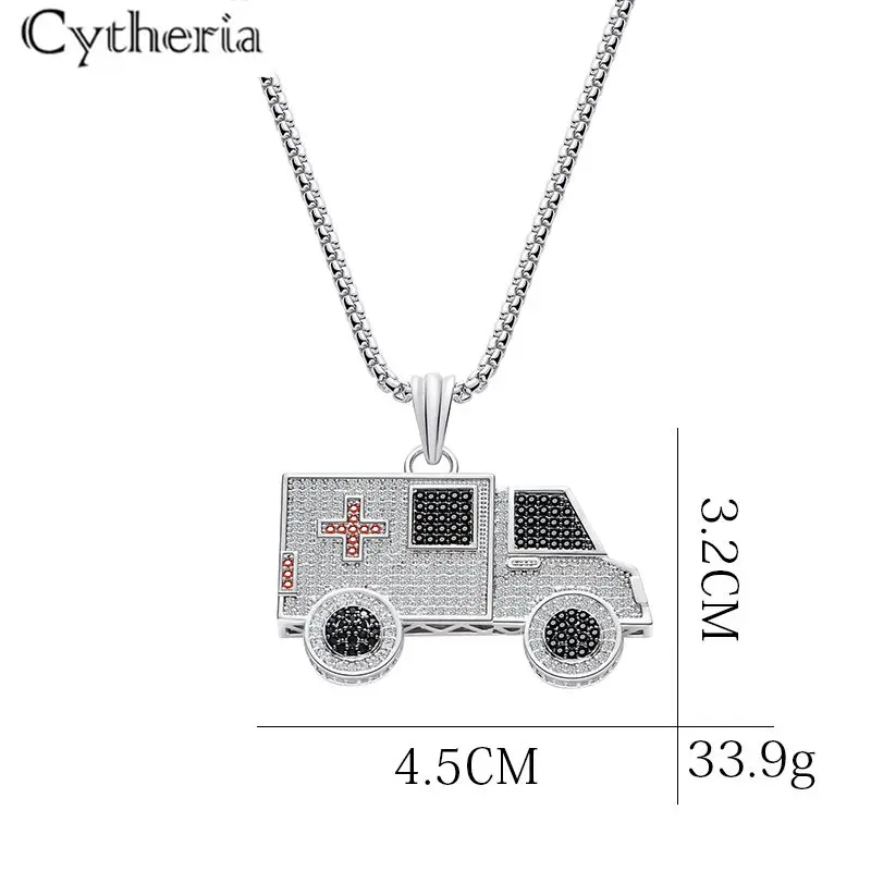 

top brand ambulance pendant necklace for men rhinestone car series necklace high quality chain/pendant/pendant necklace