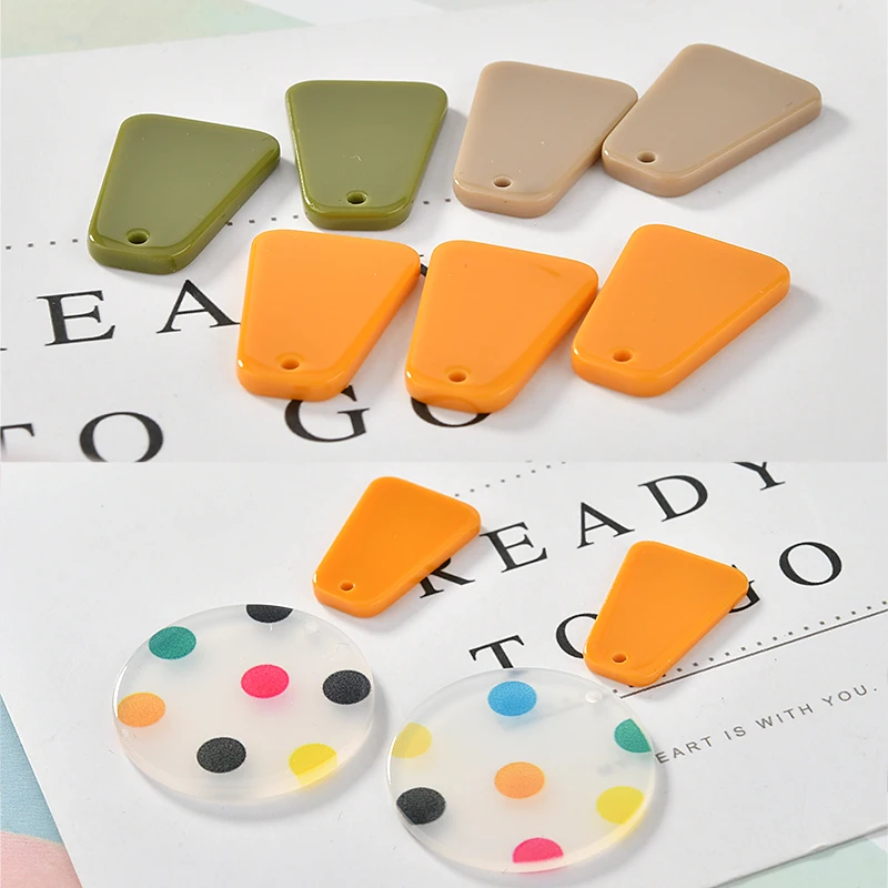 

Free Shipping 60pcs/Lot 21*15MM Solid Colors Resin Acrylic Geometry Jewelry Charms Ornament Earring Earring Necklace Pendants