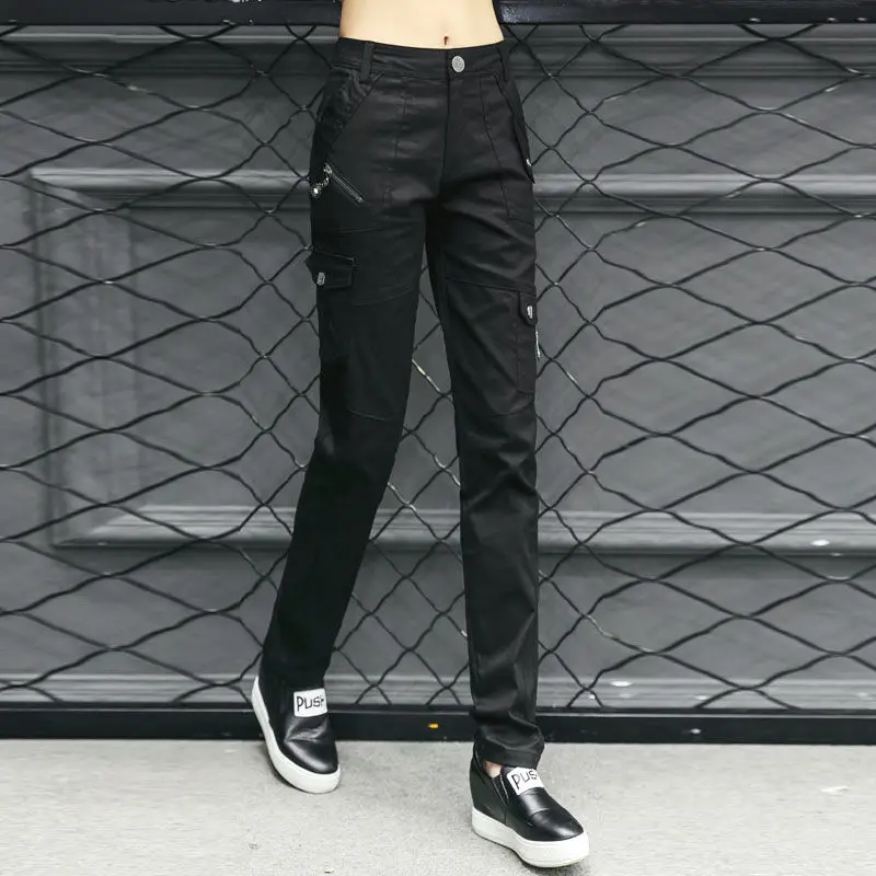 Женские камуфляжные брюки с высокой талией модные до щиколотки из хлопка уличная