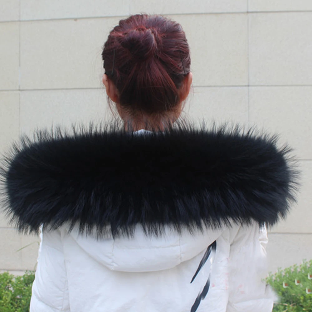 NEW Collar Real Raccoon Fur Winter Warm Scarf Women Coat Straight Detachable Natural Genuine Sarf NC08 | Аксессуары для одежды