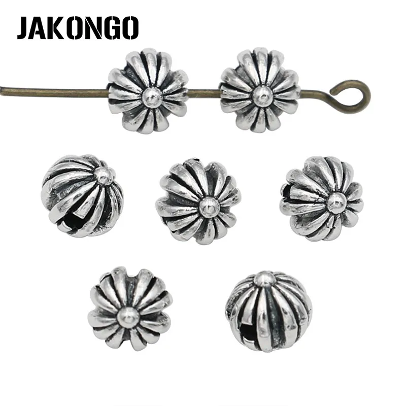 JAKONGO бусины Тыква бусинки античные с серебристым покрытием свободные для