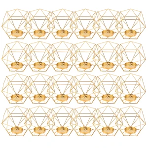 24 шт проволочный геометрической формы подсвечник чай светильник настроения светильник держатель декоративный фонарь оконная коробка ящик для комнатных растений, держатель 2 в 1