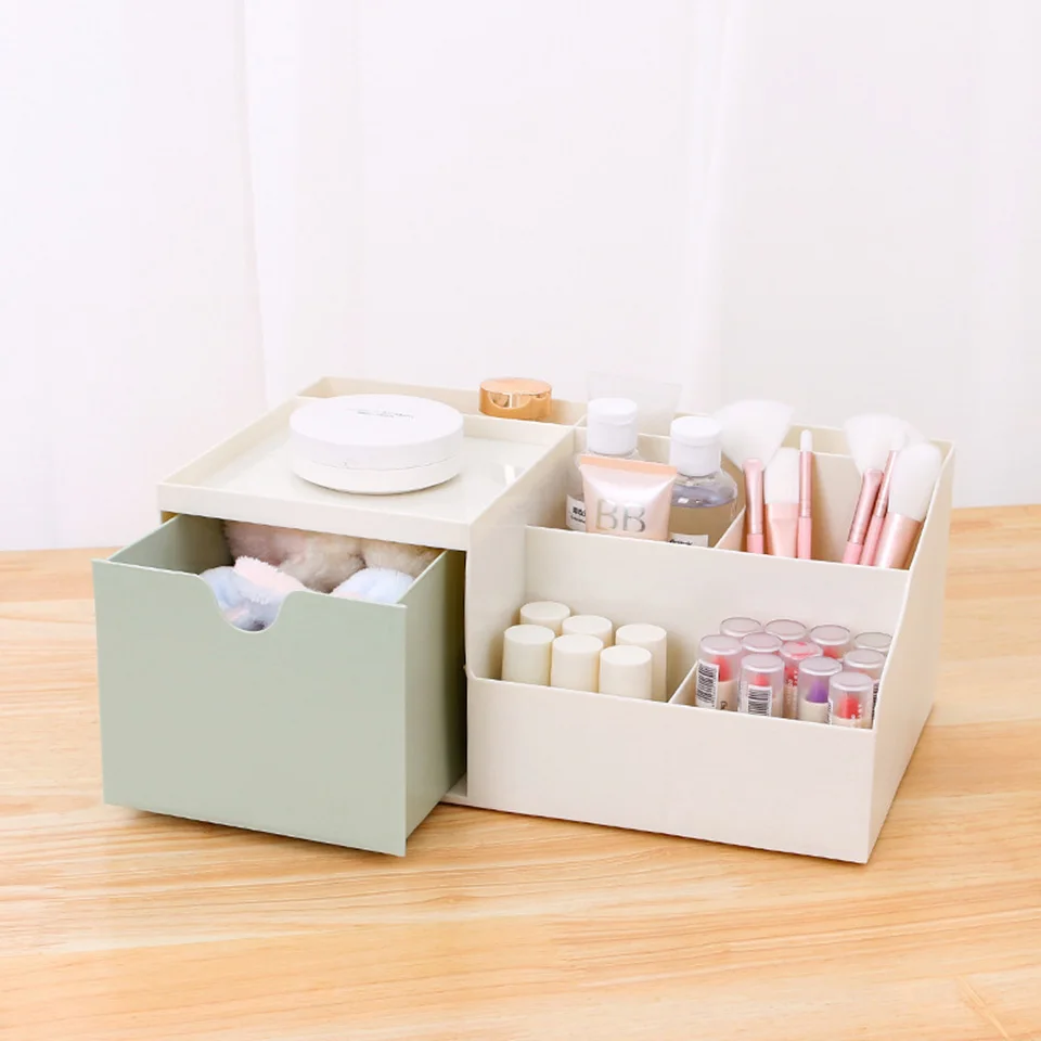 5 Makeup Organizer Msjo Косметическая пластиковая коробка для органайзера, Офисная многоцелевая настольная коробка для хранения мелочей, чехол для хранения салфеток, бумажный держатель, коробка для салфеток - Цвет: 5 Makeup Organizer