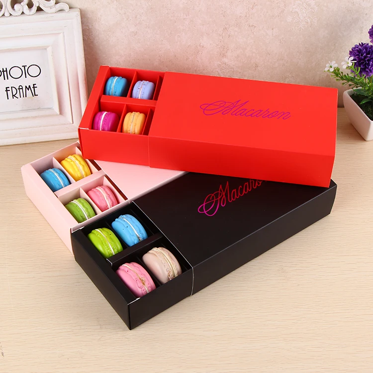 

Macaron Box Holds 12 Cavity 20*11*5cm Food Packaging Gifts Paper Party Boxes For Bakery Cupcake Snack Candy Biscuit Box SN1938