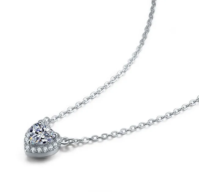 2 карата в форме сердца синтетические бриллианты для женщин помолвка кулон