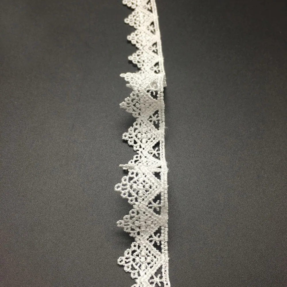 

30Yards 1.6cm High Quality White Lace Trim Embroidery Applique Ribbon Black Polyester Trimming Sewing Crafts African Cord Lace