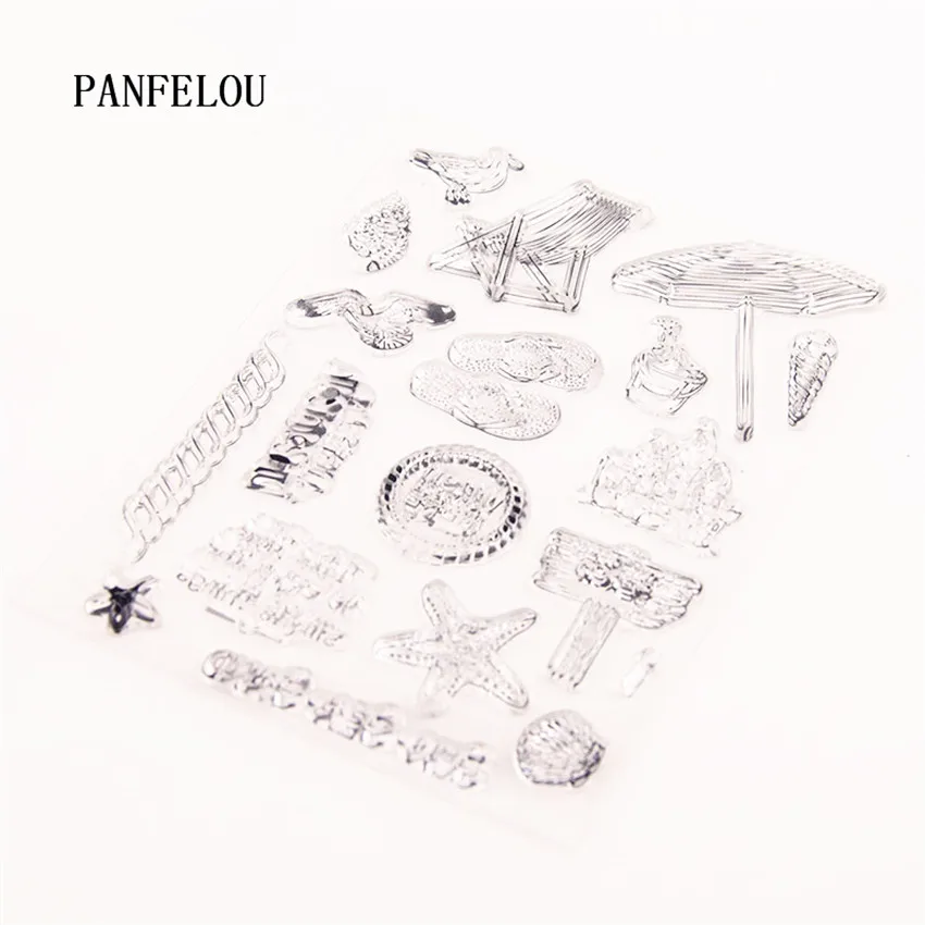 PANFELOU солнечный пляж прозрачный силиконовый штамп/печать для DIY Скрапбукинг/фотоальбом Декоративные прозрачные штамп листы