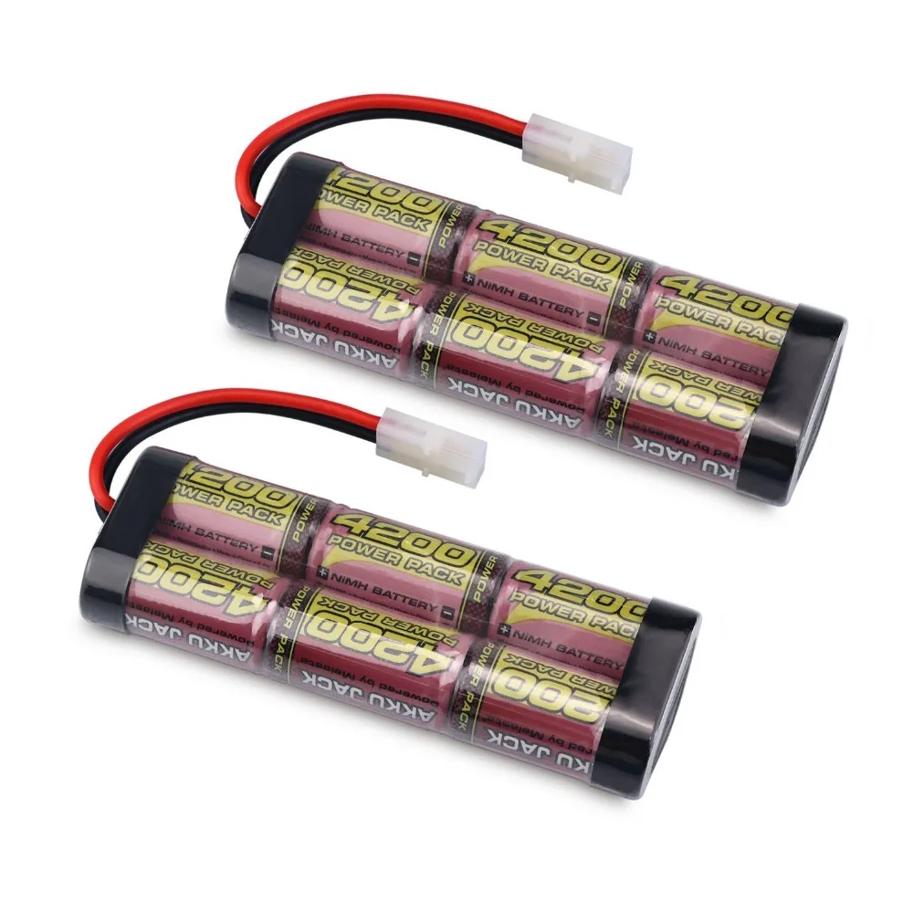 2 упаковки 4200MAH 7,2 V Nimh RC автомобильный перезаряжаемый аккумулятор с разъемами Tamiya для RC автомобилей Duratrax, Электрические Rc Monster Trucks