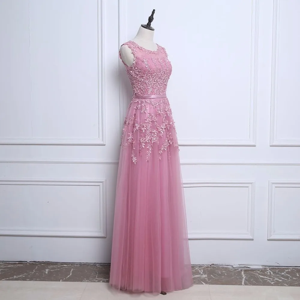 NOBLE WEISS Robe De Soiree пылевые Розовые аппликации с бисером сексуальные длинные вечерние платья невесты для банкета элегантное платье в пол