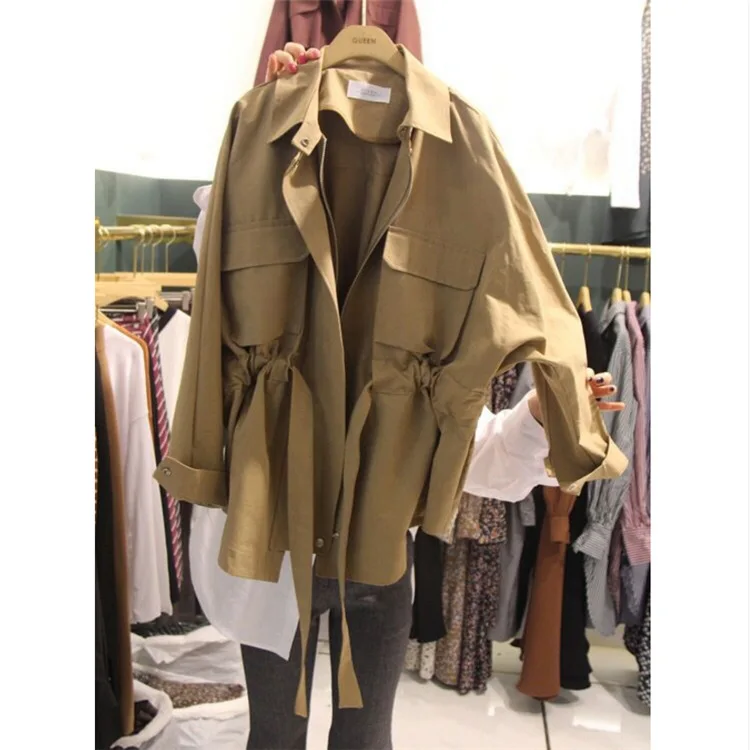 Новинка осени 2018 Модный женский Классический тренч на молнии верхняя одежда |