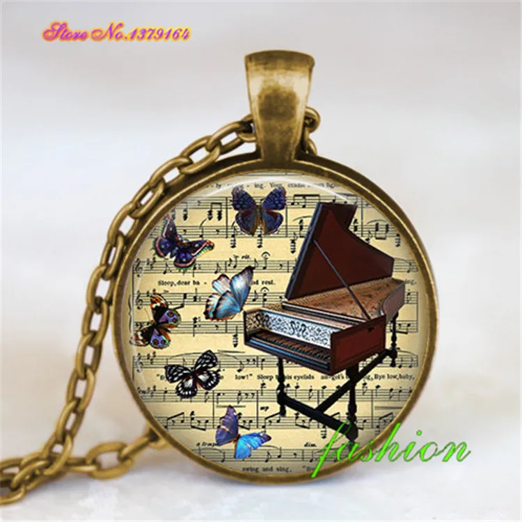 Guitar necklace vintage guitar jewelry pendant music notes handmade player gift | Украшения и аксессуары