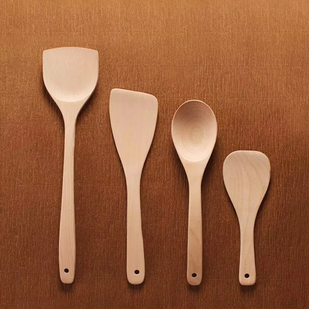 Xiaomi Spoon Spatula Mixing Kitchen Tools Beech Wood Material Household Wooden shovel spoon Nonstick cooking | Электроника