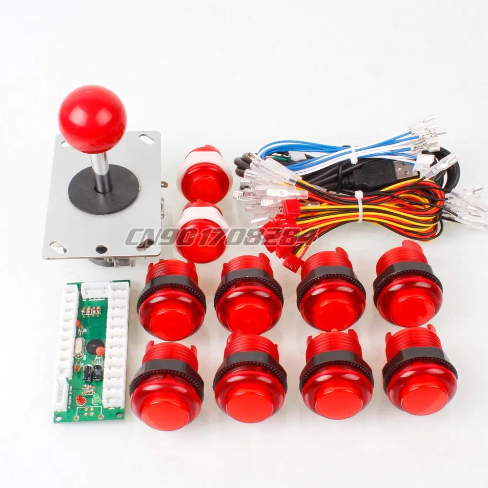 Новый USB контроллер для ПК 2Pin Rocker + 10 кнопок с подсветкой аркадного джойстика