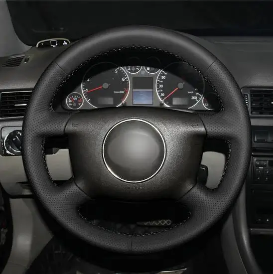 Black Artificial Leather Car Steering Wheel Cover for Audi A4 1998 A6 1999-2004 A8 L 1998-2001 Allroad 2001-2005 | Автомобили и