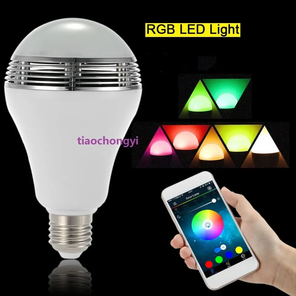 6 Вт светодиодная цветная лампа RGB E27 Bluetooth управление умная музыкальная звуковая