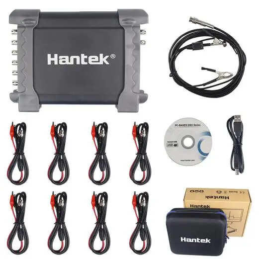 1008C(with HT25) Hantek осциллограф hantek 1008C Портативный USB осциллограф 8 каналов программа генератор автомобильный осциллограф PC Osciloscopio - Цвет: 1008C(with HT25)