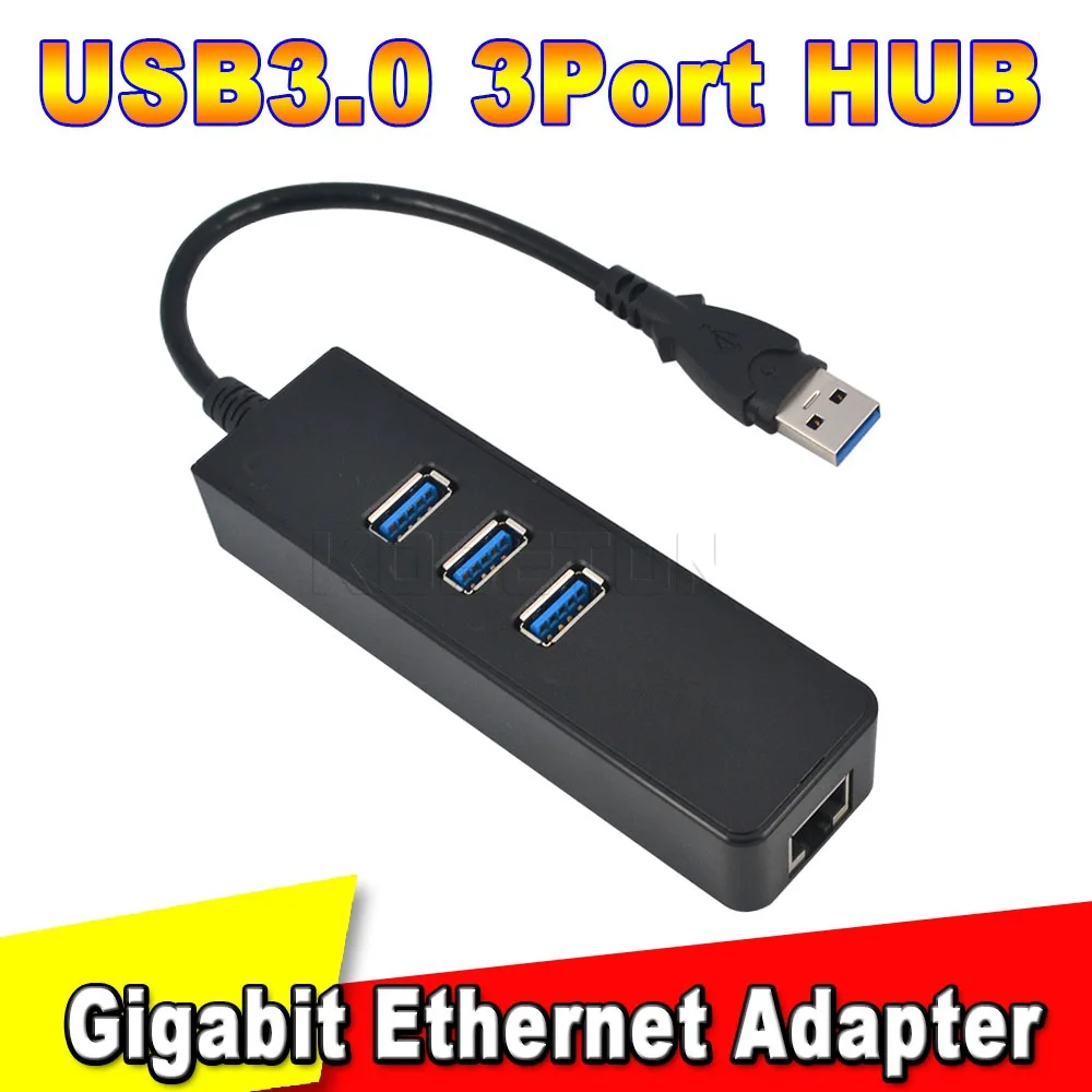 Kebidumei 3 Порты USB 0 концентратор C до RJ45 адаптер Gigabit Ethernet LAN проводной сети 10/100/1000
