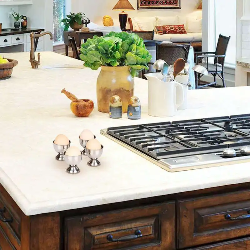 Чашка для яиц, лоток для яиц из нержавеющей стали, подставка для вареных яиц, подходит для мытья в посудомоечной машине(4 упаковки